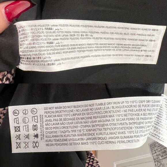 Mango Tweed Purple Button Up Coat Kids Girls Size 9 Winter Fall Outerwear Jacket - Picture 6 of 6